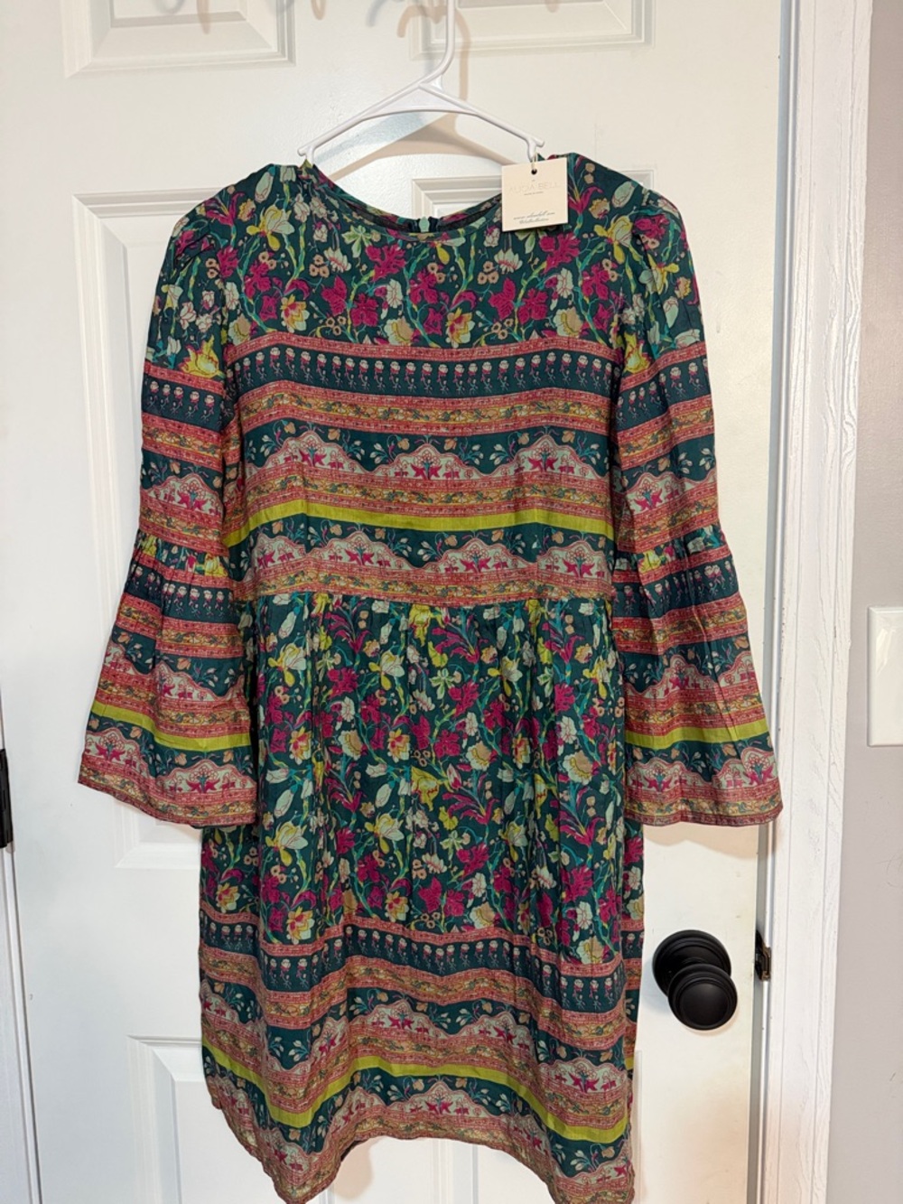 Girls Green Floral Stripe Casual Dress - Unknown Brand